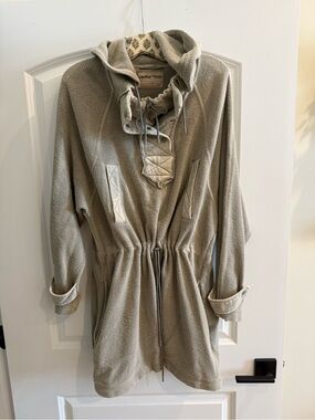 We The Free Taupe Hooded Teddy Fleece Jacket